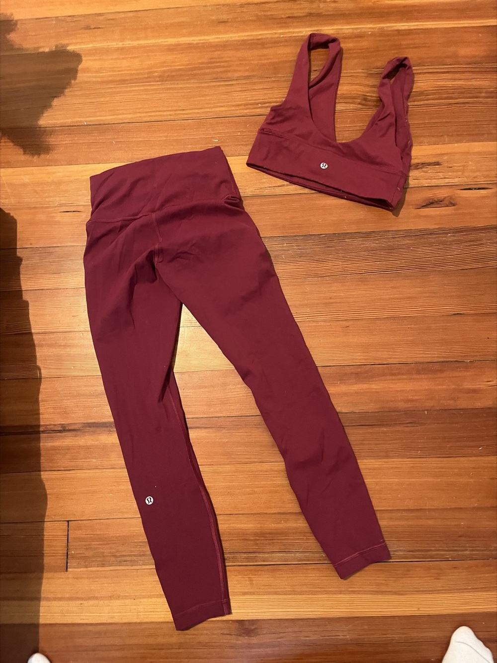 Lululemon Burgundy Leggings and sports bra